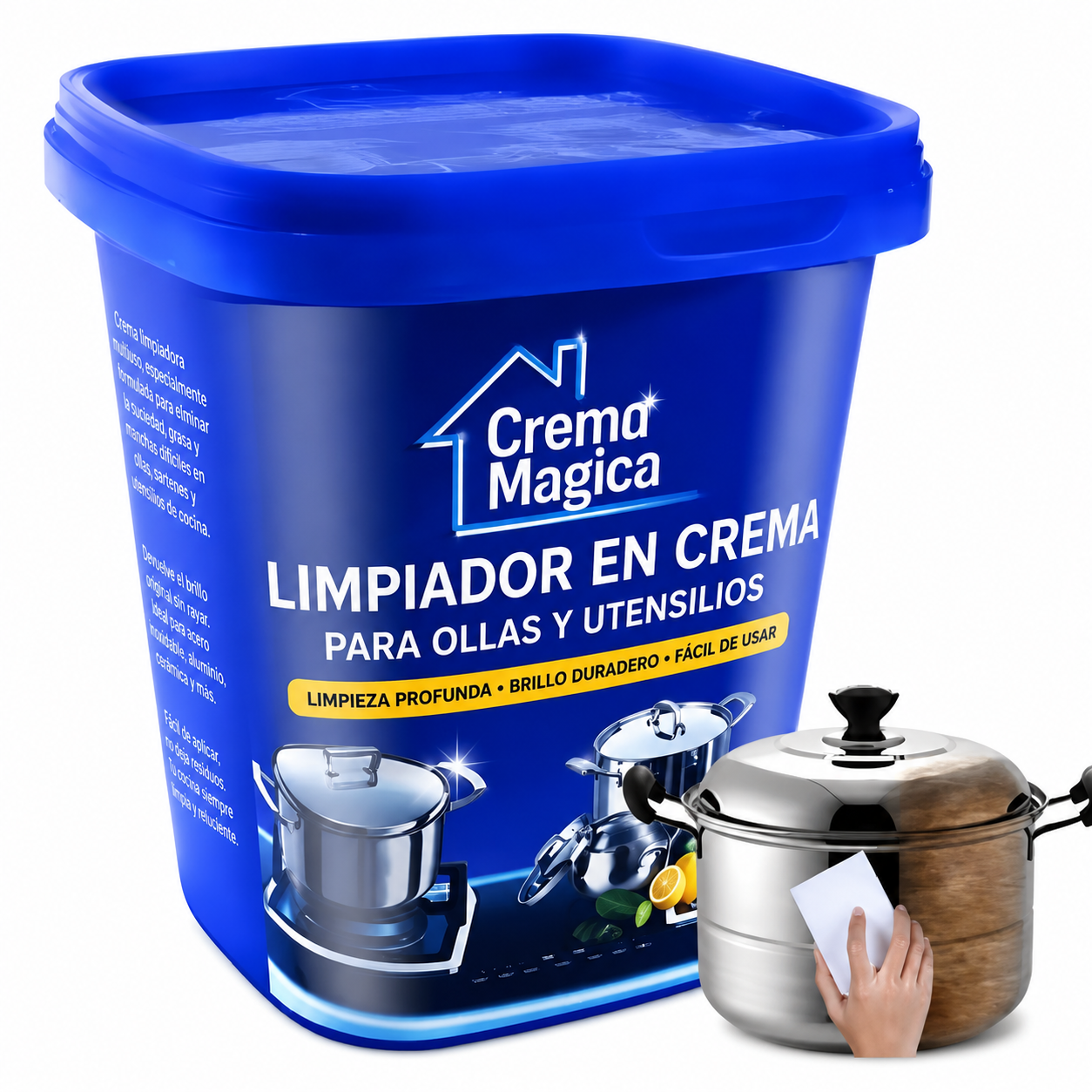 Crema Mágica™ Limpieza Profunda para Ollas y Acero Inoxidable - 500g