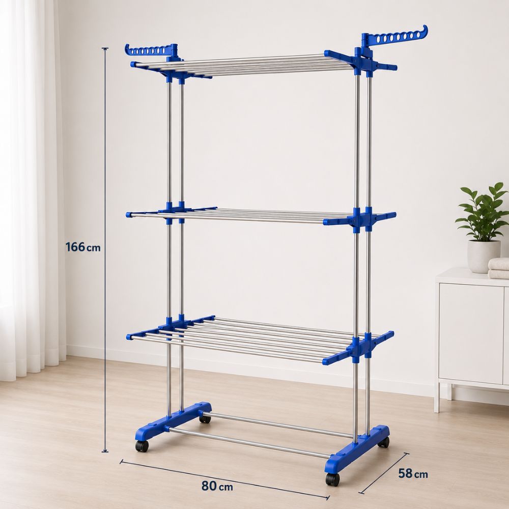 Tendedero Vertical de 3 Niveles - Más Capacidad, Menos Espacio Ocupado