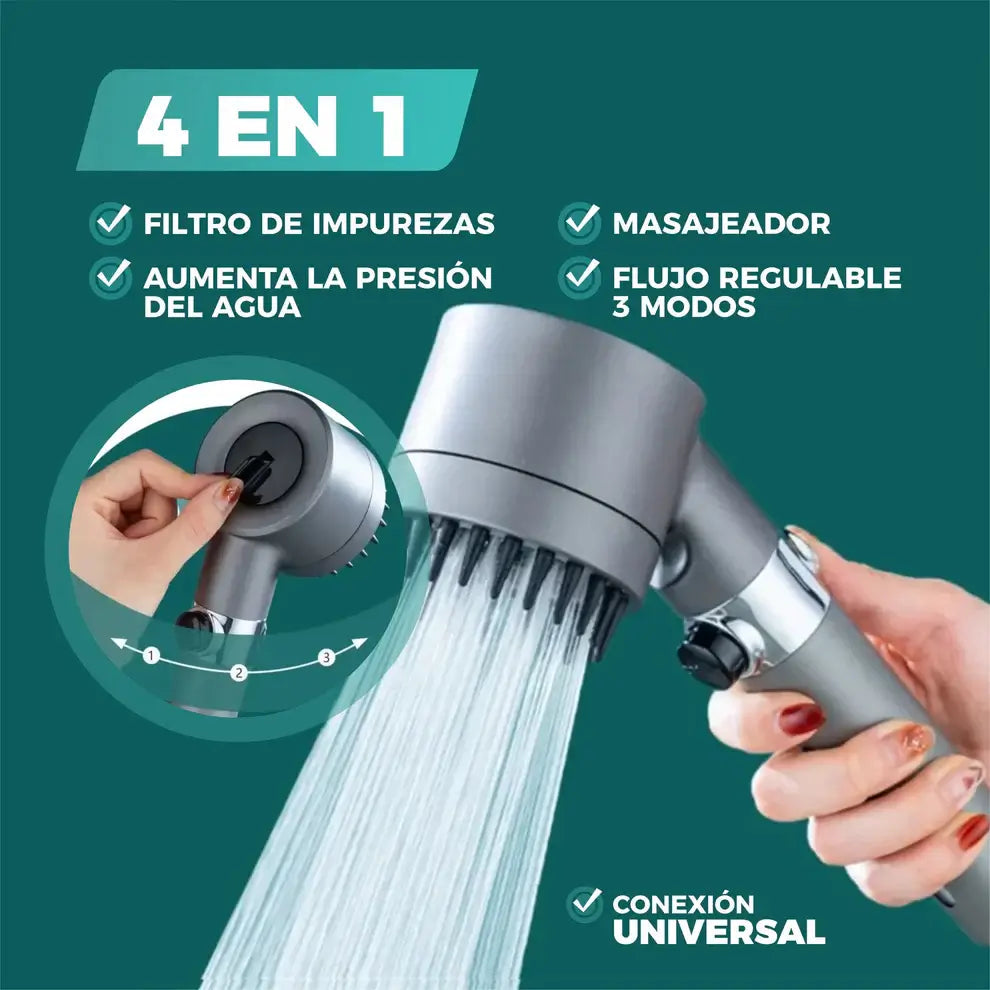 OFERTA 2x1 - Cabezal de Ducha Alta Presión Masajeadora