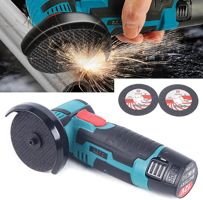 Amoladora Angular Inalámbrica 12V + 2 Baterías Recargables + Accesorios