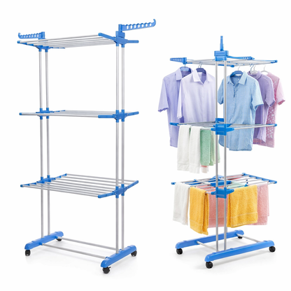 Tendedero Vertical de 3 Niveles - Más Capacidad, Menos Espacio Ocupado