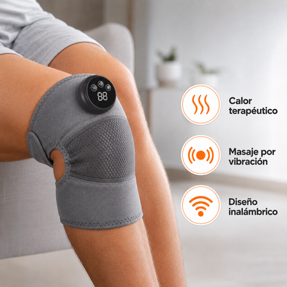 Masajeador Eléctrico Inalámbrico de Rodilla 3 en 1 - Calor, Vibración y Compresión