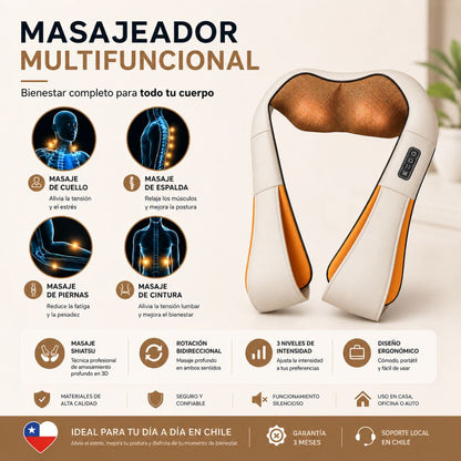 Masajeador Eléctrico para Cuello, Hombros y Espalda con Masaje Profundo