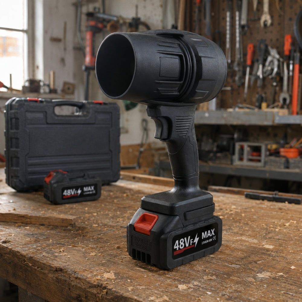 Soplador de Aire Turbo Inalámbrico + 2 Baterías 48V + Maletín
