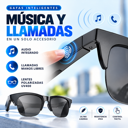 Gafas de Sol Inteligentes Unisex con Bluetooth, Audio y Llamadas