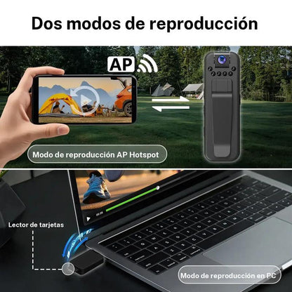 Mini Cámara Portátil - Ligera y con Visión Nocturna