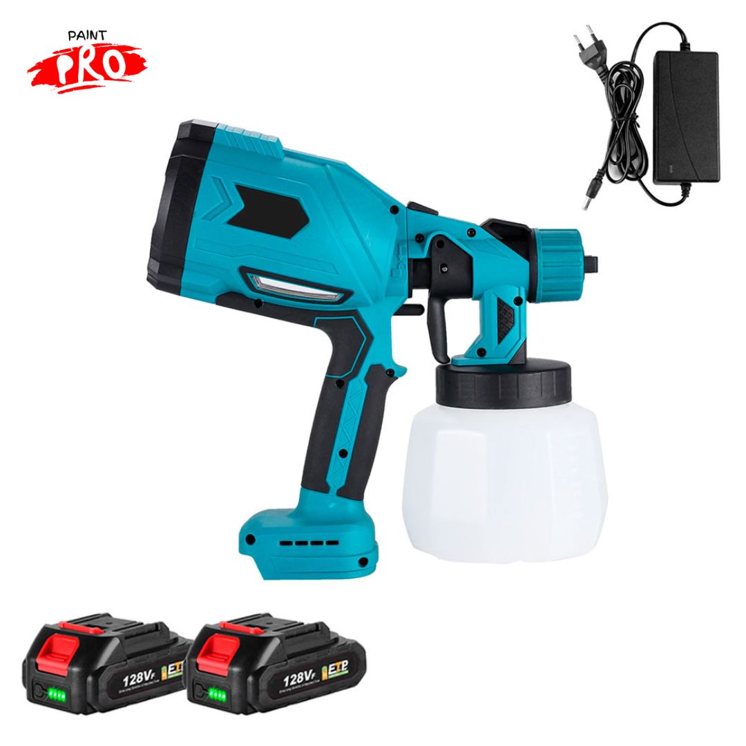 PaintPro - Pistola de Pintura Inalámbrica Profesional + 2 Baterías Recargables
